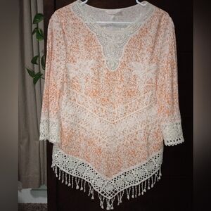 Solitaire Embroidered Lace Boho Top